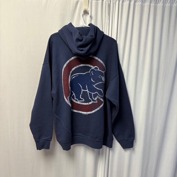 Chicago Cubs Majestic Navy Blue Hoodie Mens Size XL Sweatshirt Sports Casual - Picture 2 of 6